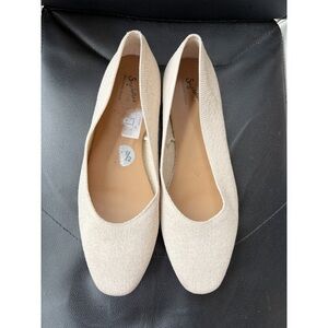 Seychelles Knit Almond-Toe‎ Ballet Flats Light Beige/Cream